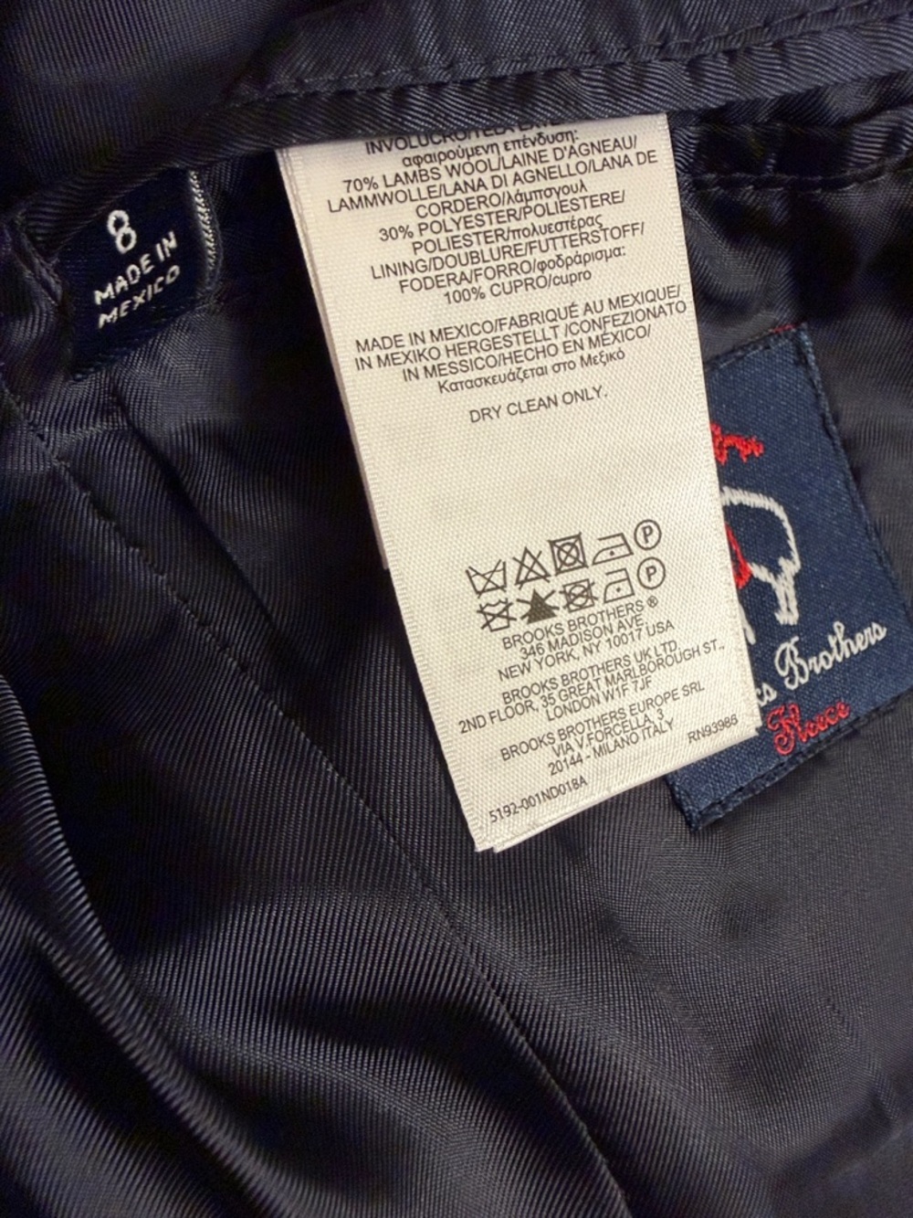 Brooks Brothers Boys Classic Navy Blue/Green Blazer with Gold Buttons, Size 8. - Picture 14 of 17